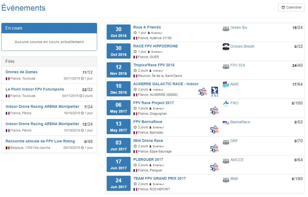 Liste des courses de drones Rotormatch