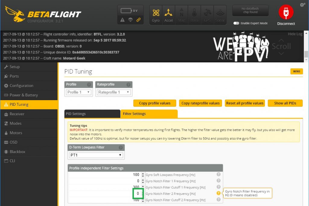 betaflight disable notch 2