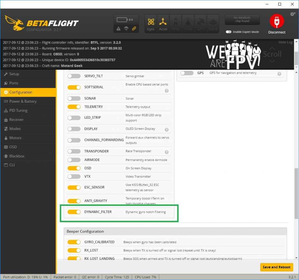 betaflight enable dynamic filter