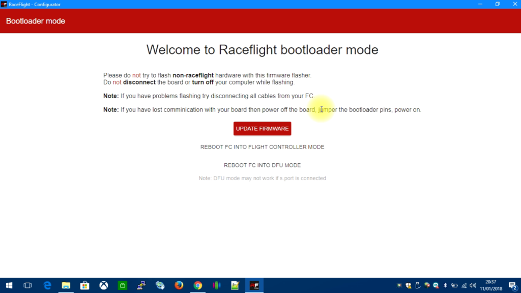 tuto-flash-raceflight-one-08-update-firmware