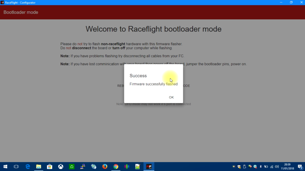 tuto-flash-raceflight-one-13-successfully-flashed