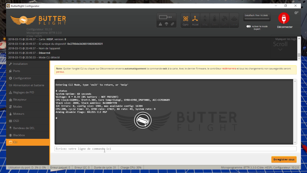 Installation ButterFlight Configurator CLI