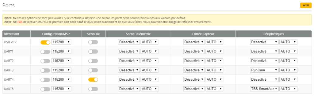 Tuto Configuration BetaFlight FPort Serial Rx