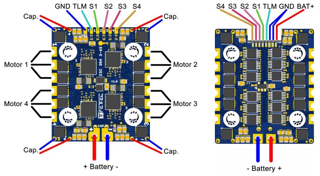 FETtec ESC 4in1 PINOUT WIRING DIAGRAM