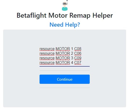 BetaFlight Motor Remap Helper