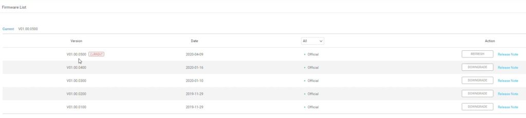Tuto activation DJI Digital FPV System 15 - Liste des versions