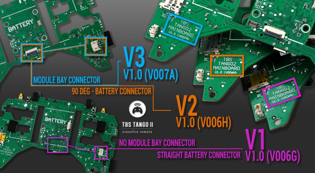 tbs tango 2 différentes pcb versions