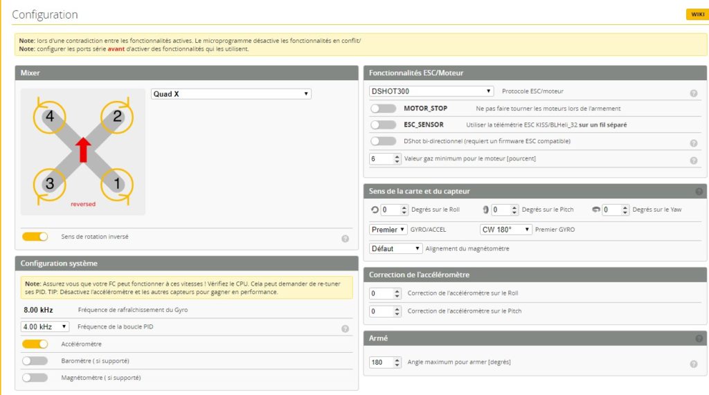Configuration BetaFlight