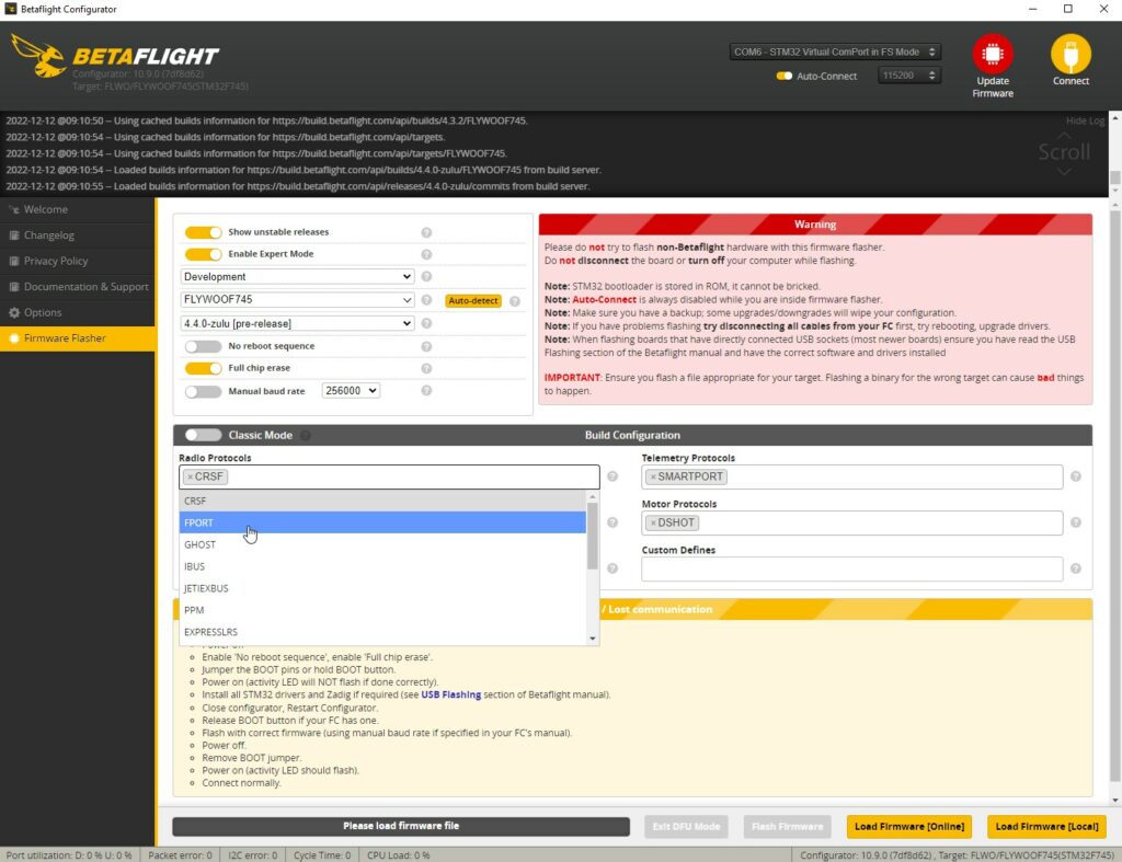 BetaFlight 4.4.0 Build Configuration