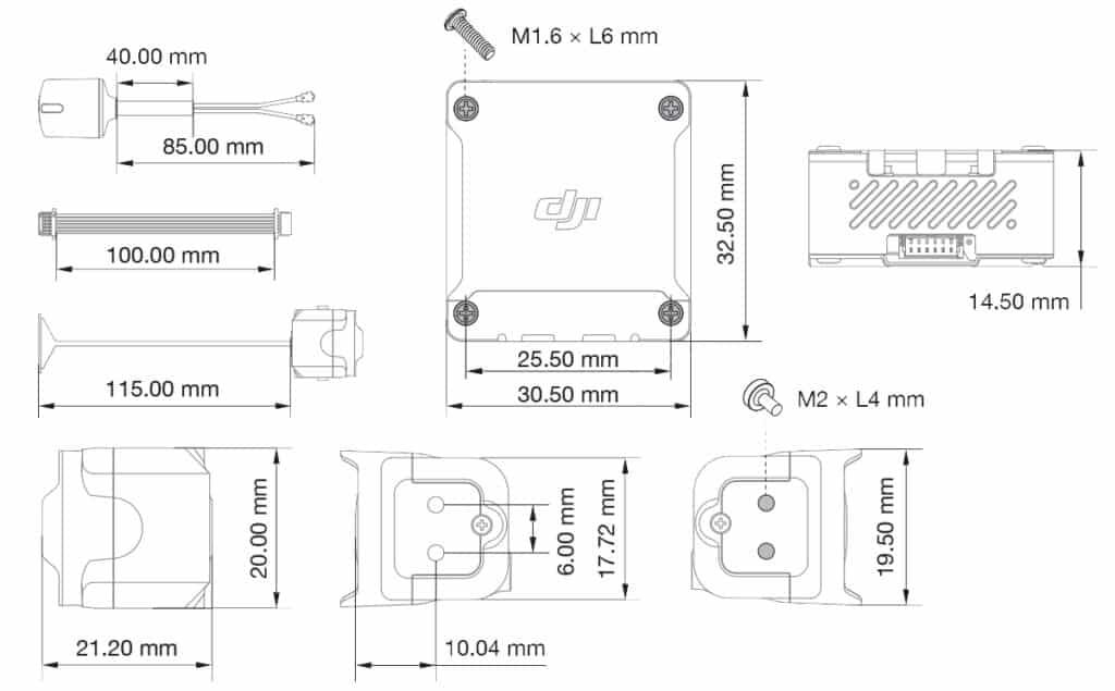 Air Unit O3, dimensions