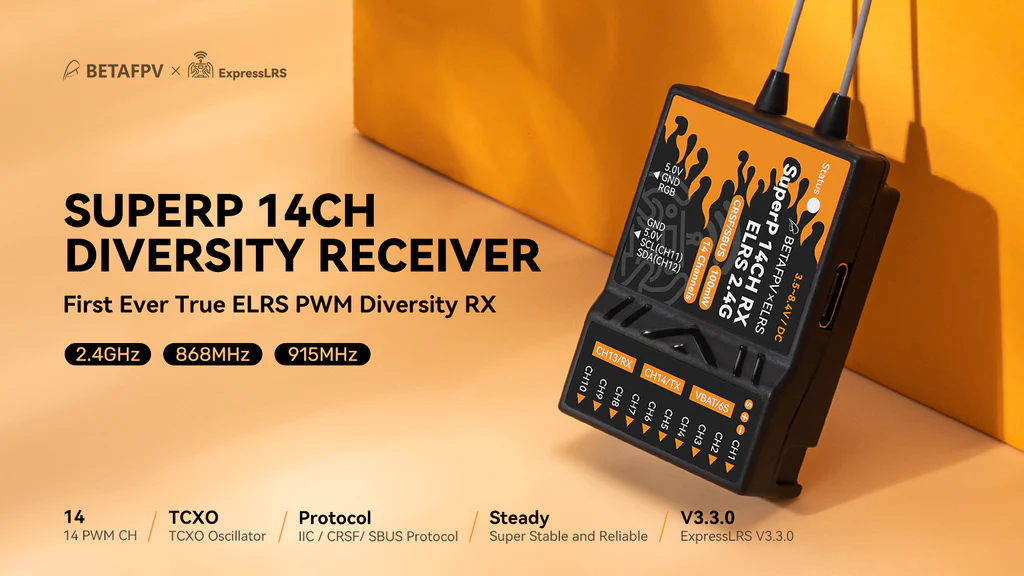 BetaFPV SuperP ELRS Diversity Receiver