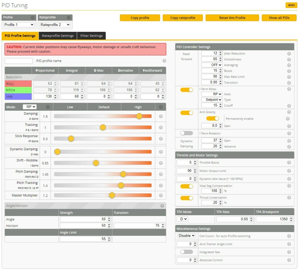 pid tuning newbeedrone acrobee75 hd o3