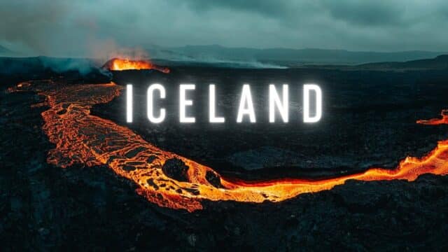 islande drone fpv loin volcan