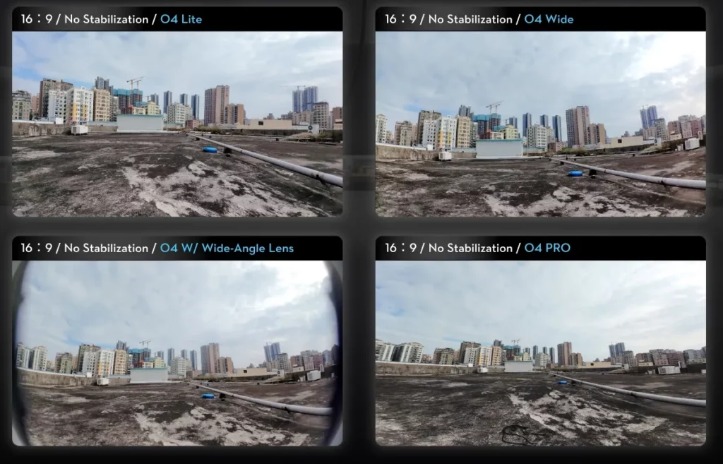 dji o4 117 vs 155 fov flywoo runcam 16 9