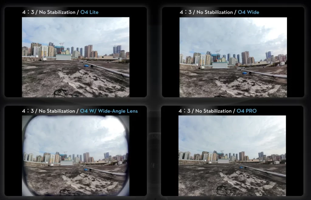 dji o4 117 vs 155 fov flywoo runcam 4 3