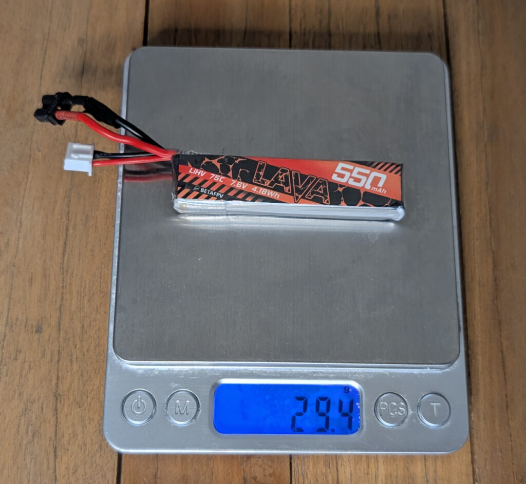 poids lava 550mah 2s